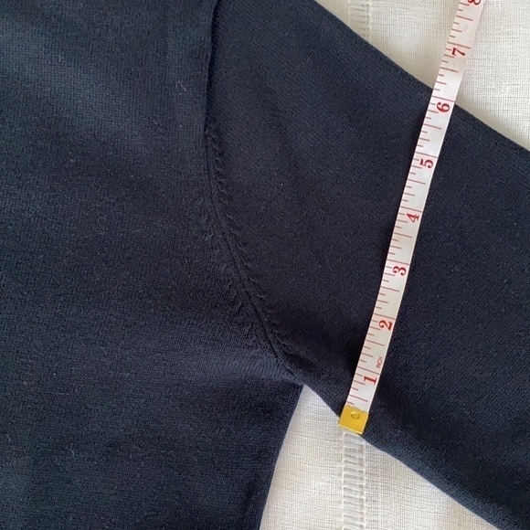 Dark Navy with white piping Liz Claiborne cardigan. - Picture 7 of 10